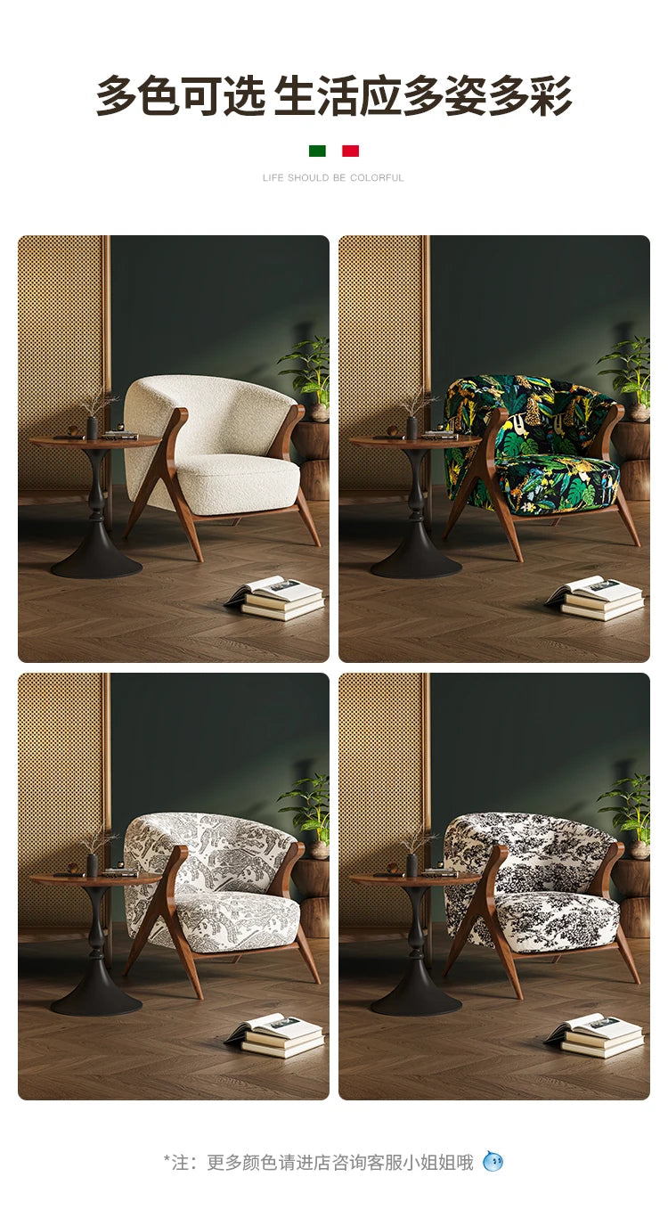 Reading Velvet Modern Chair Table Set Luxury Italian Design Hotel Armchair Bedroom Balcony Accent Sillas Nordic Furniture