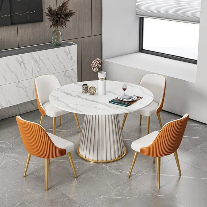 Small Apartmen Dining Table Round Center Nordic White Coffee Tables Chairs Organizer Muebles Living Room Furniture