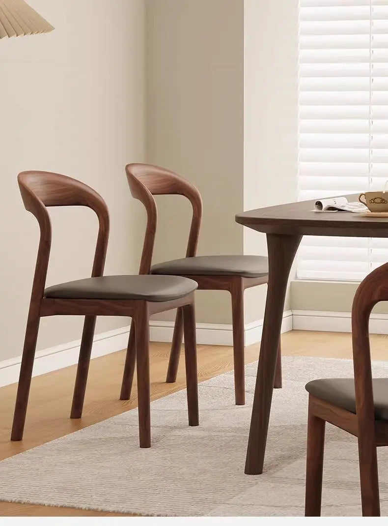 Italian Minimalist Solid Wood Dining Chair, Home Antique Style Backrest Chair, High-end Designer, Hotel Dining Study Chair