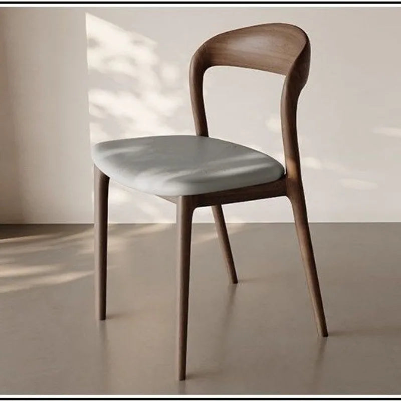Italian Minimalist Solid Wood Dining Chair, Home Antique Style Backrest Chair, High-end Designer, Hotel Dining Study Chair