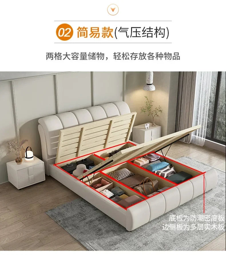 Luxury Nordic Double Bed Organiser Drawers Multifunctional Bedroom Bed Queen Size Cama Elastica Pula Pula Home Furniture