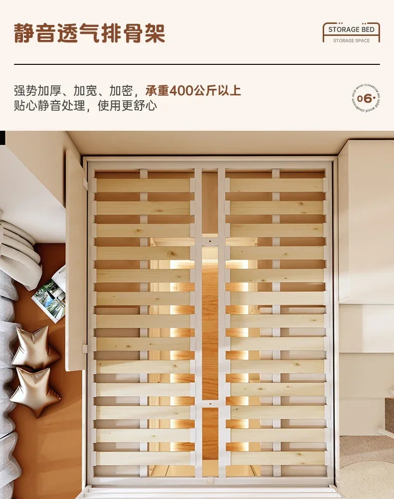 Multi-functional combination closet integrated bed