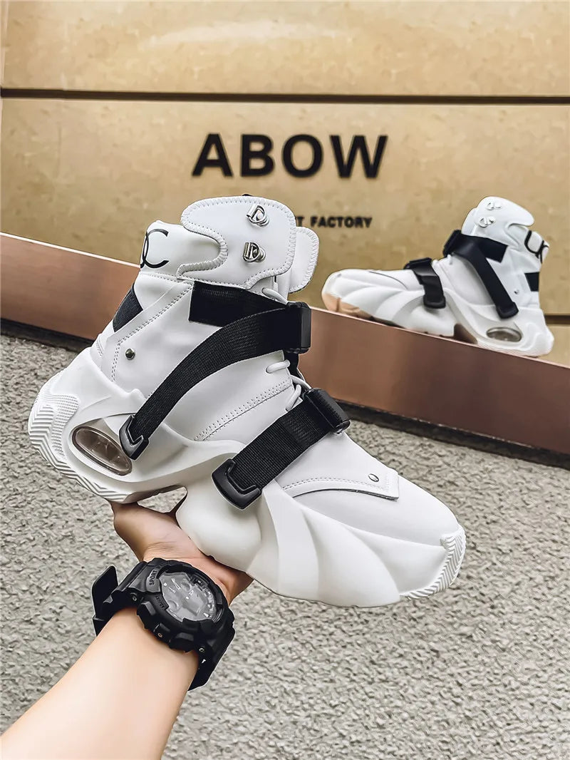Men's Motorcycle Boots Autumn Winter Trendy All-match Leather Fashion Mans Shoes New High-tops Classic Simple Style Casual Boot