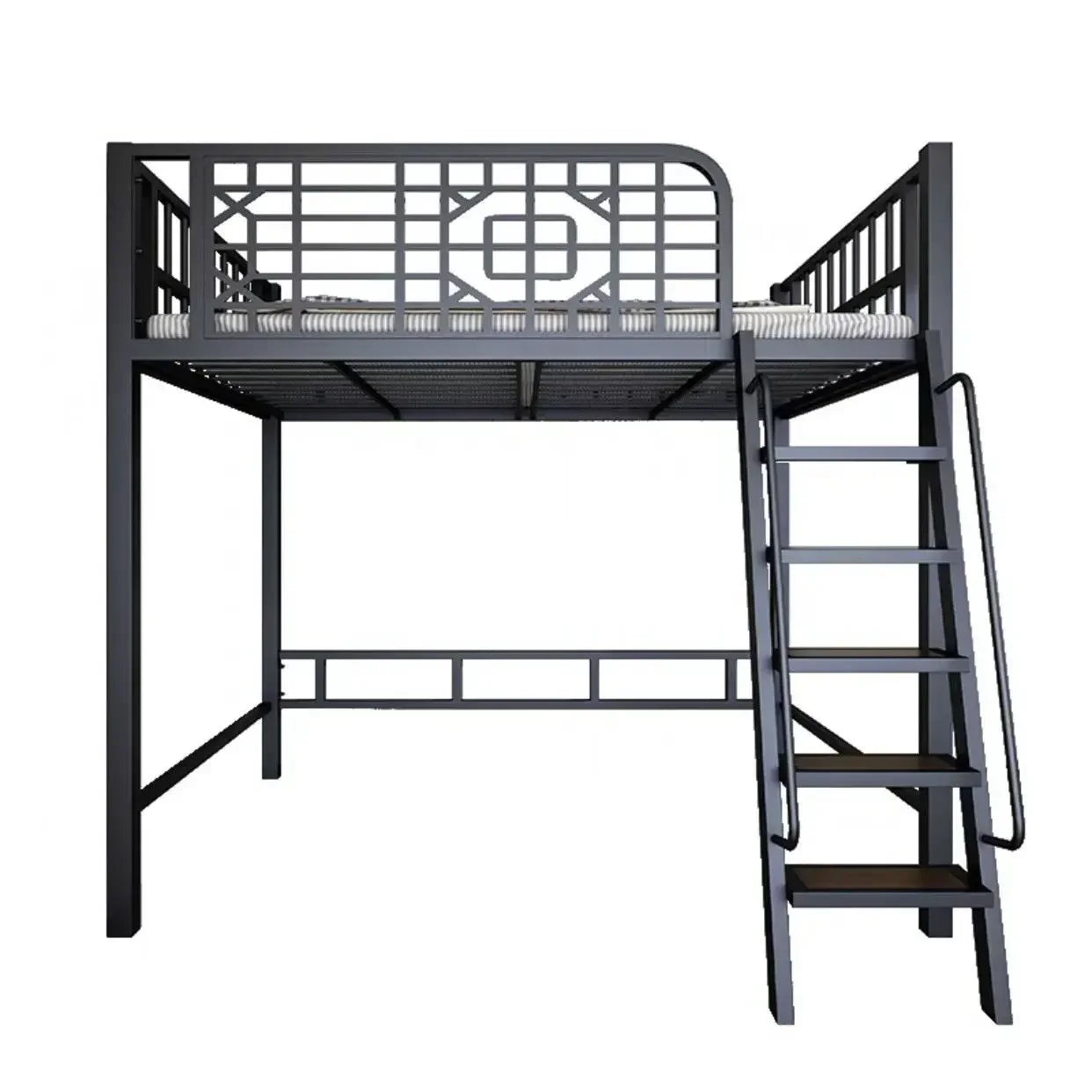New Chinese-style loft bed elevated sheet upper floor small apartment children's apartment iron frame