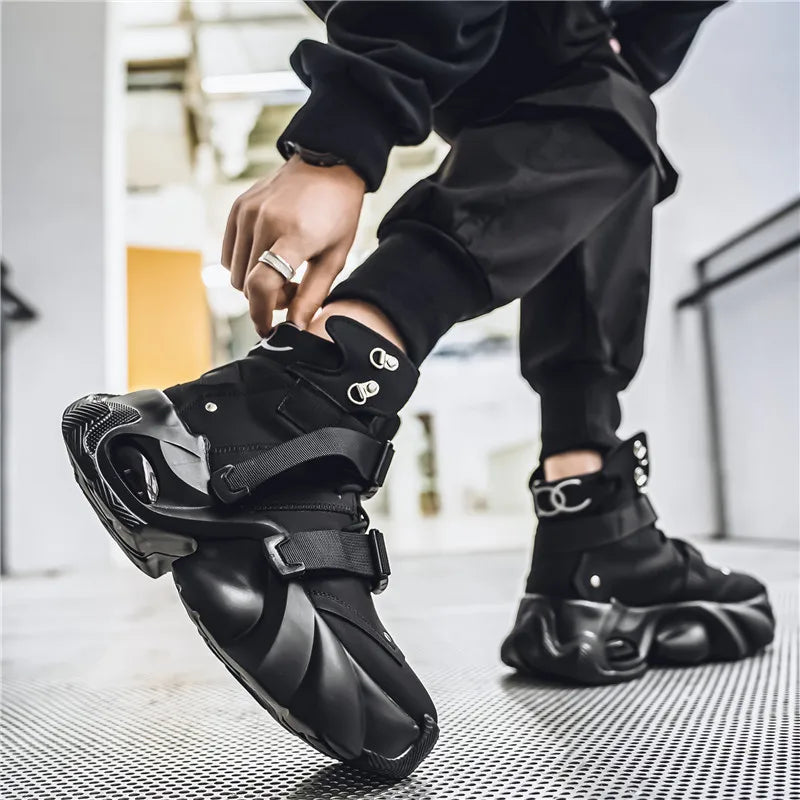 Men's Motorcycle Boots Autumn Winter Trendy All-match Leather Fashion Mans Shoes New High-tops Classic Simple Style Casual Boot