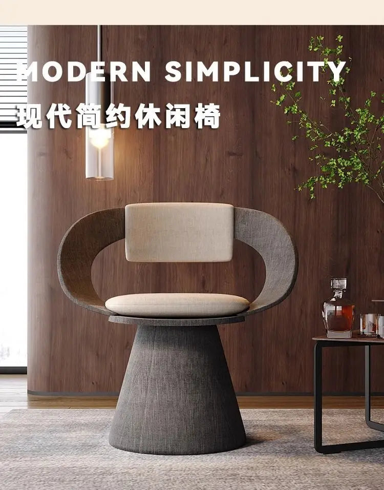 Italian Style Luxury Swivel Armchair with Swivel Base Premium Simple Leisure Seat Design Hotel Dining Chair and Dressing Stool