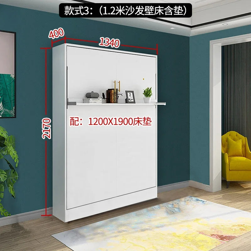 Modern Minimalist Multifunctional Invisible Bed with Sofa Folding Bed Cabinet Integrated Wall Invisible Bed