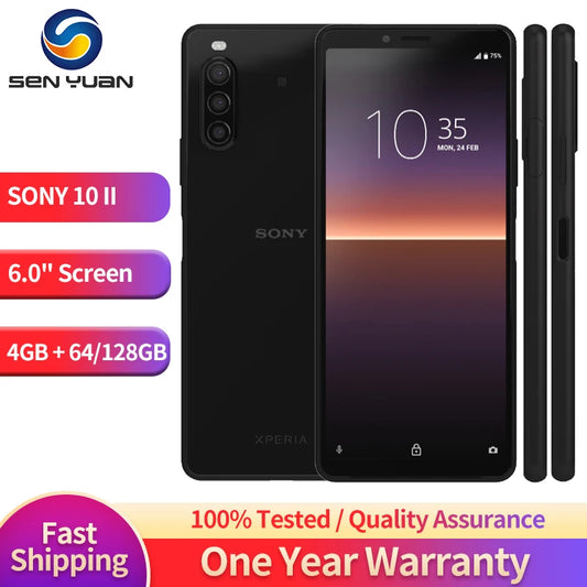 Sony Xperia 10 II 4G LTE Mobile Phone 6.0'' OLED 4GB RAM 64/128GB ROM NFC GPS Snapdragon 665 OctaCore Android SmartPhone