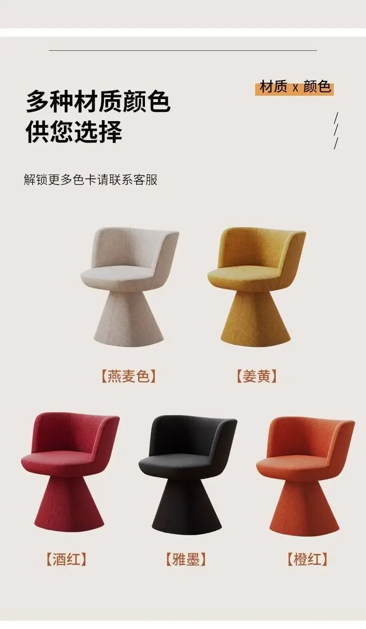 Italian Simple Dining Chair Rotable Vanity Chair Cream Style Home Bedroom Nordic Makeup Stool Hotel Reception Chair Furniture