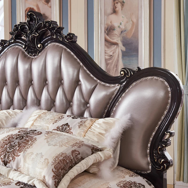 Adult European Bed Square Luxury High Quality Romantic Comfortable Bed Headboards Queen Frame Letto Matrimoniale Home Furniture