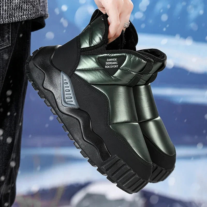 Trendy All-match Men's Snow Boot Men's Warm Low Top Anti-slip Wear-resistant Comfortable Thick Plush Boots for Men Cotton Shoe