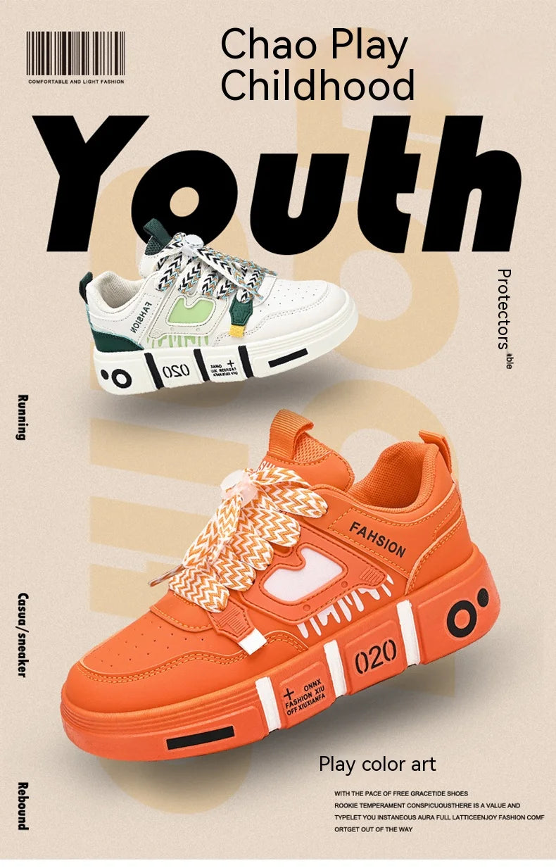 New family shoes Children's shoes Small white shoes Student shoes Children's shoes sports shoes boys casual board shoes