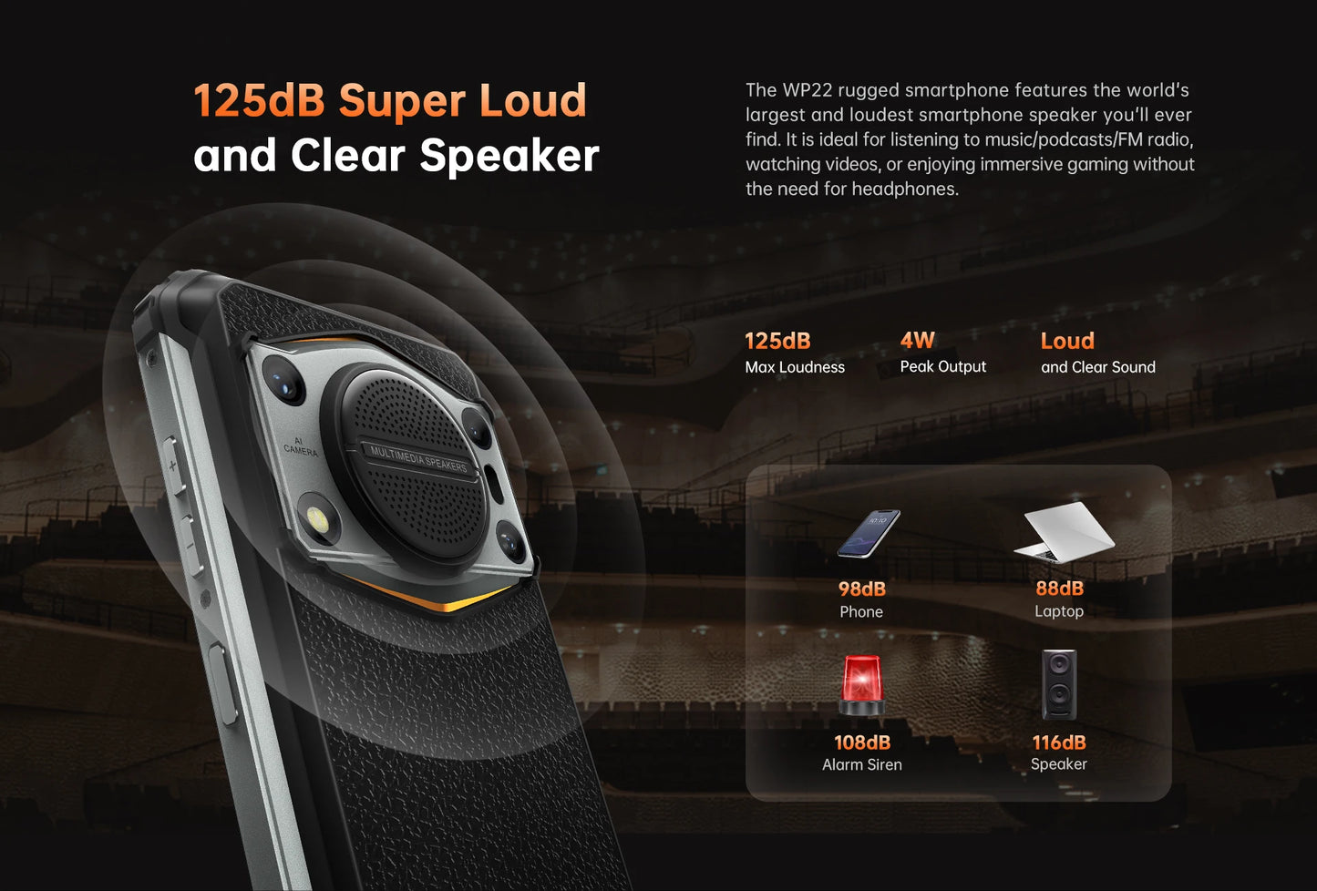 Oukitel WP22 Rugged Phone 6.58" FHD+ 10000 mAh Mobile Phone 8GB+256GB 48MP Smartphone Helio P90 Cell phone