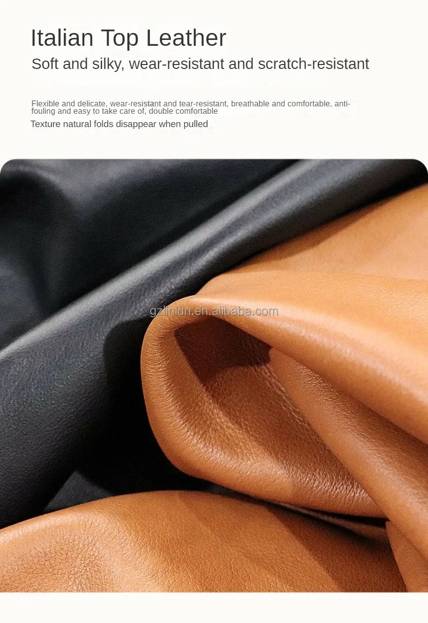 Genuine Leather bed modern simple apartment luxury double bed 1.8 meters high-end atmospheric master bedroom Queen size bed