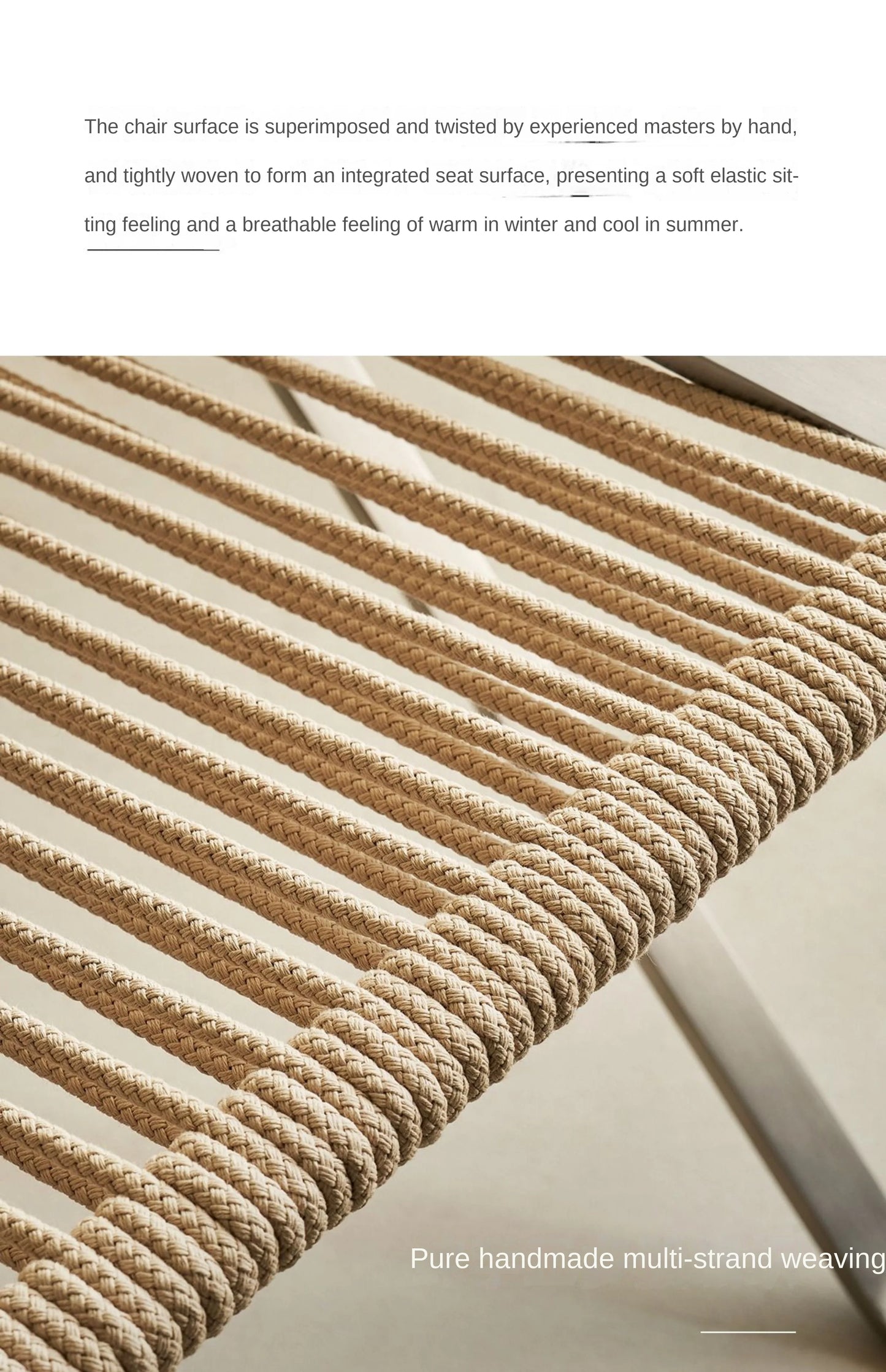 MOMO Bauhaus Single Lounge Chair Living Room Minimalist Rope Sofa Hotel Lounge Reception Chair Outdoor Woven Chair