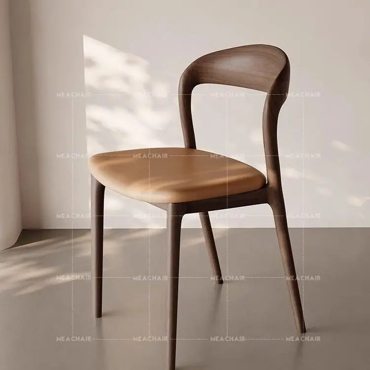 Italian Minimalist Solid Wood Dining Chair, Home Antique Style Backrest Chair, High-end Designer, Hotel Dining Study Chair