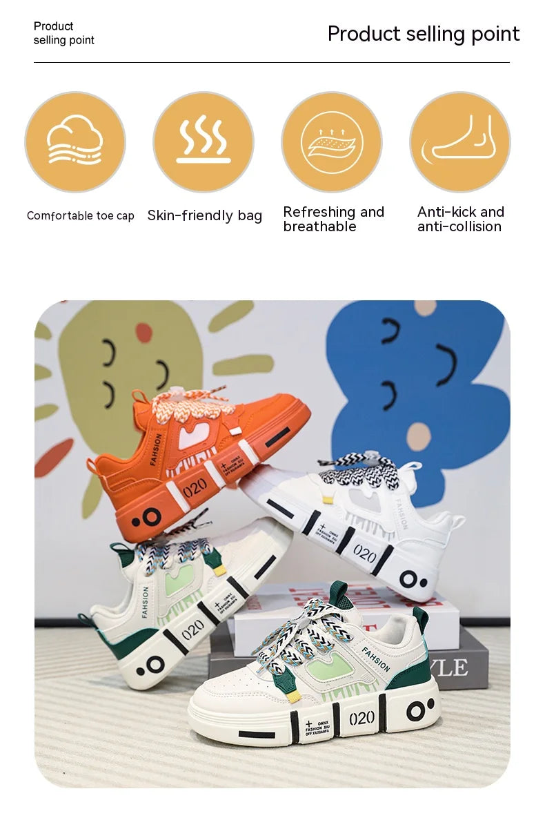 New family shoes Children's shoes Small white shoes Student shoes Children's shoes sports shoes boys casual board shoes