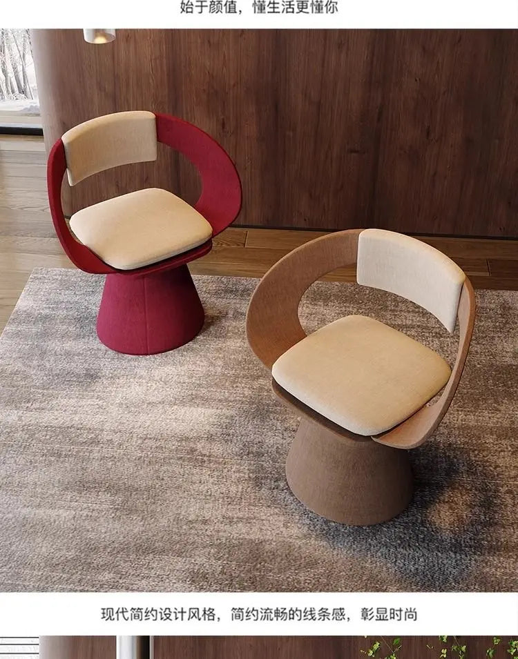 Italian Style Luxury Swivel Armchair with Swivel Base Premium Simple Leisure Seat Design Hotel Dining Chair and Dressing Stool