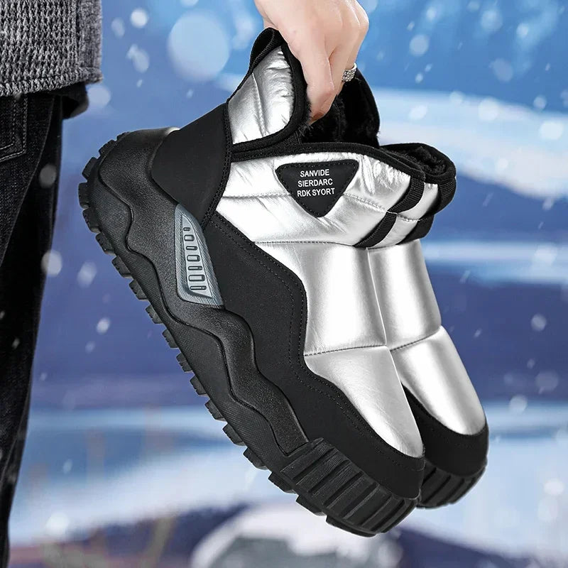 Trendy All-match Men's Snow Boot Men's Warm Low Top Anti-slip Wear-resistant Comfortable Thick Plush Boots for Men Cotton Shoe