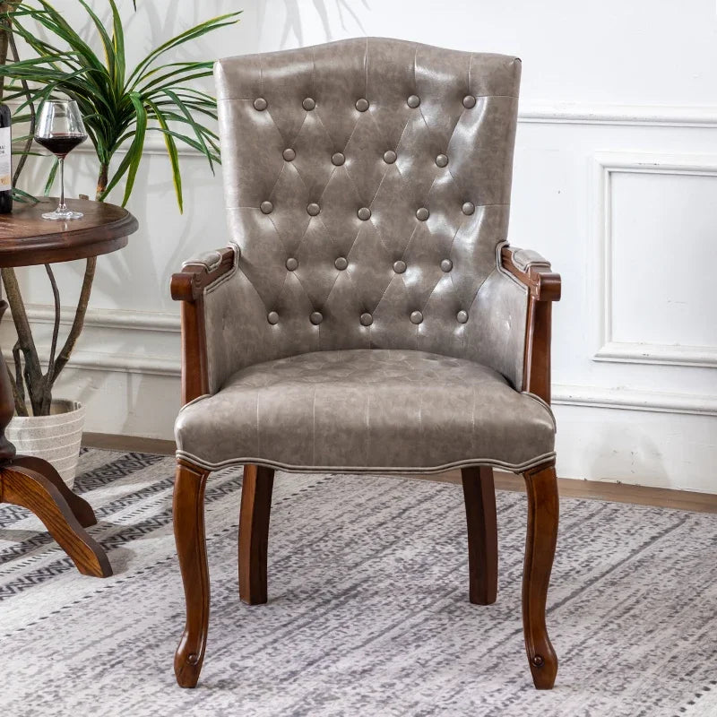 European Retro Single Leisure Armchair, Hotel Cafe Negotiation Tiger Chair,American Solid Wood Study Chair