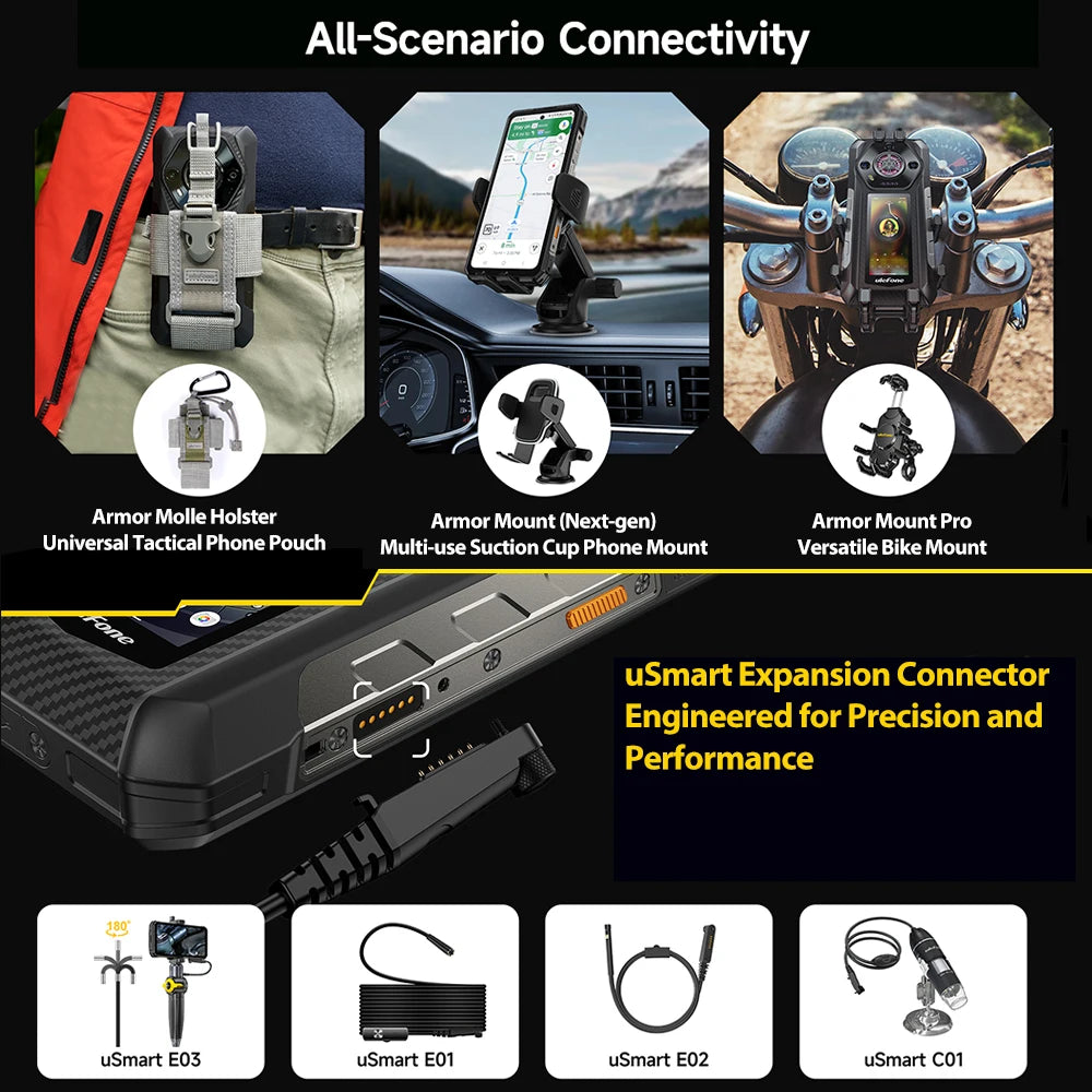 Ulefone Armor 30 Pro 5G Rugged Phone Android 14 Smartphone 6.95" 120Hz 32GB+512GB 12800mAh Night Camera 64MP NFC