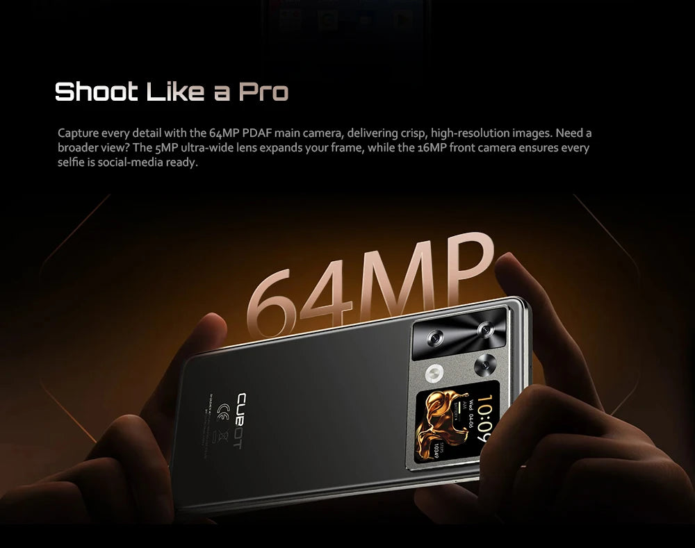 Cubot Smartphone P90,Dual Speakers,Android 15,6.88" 120Hz Display,24GB(12GB+12GB)RAM,256GB ROM,G100 Octa-core,64MP Camera,NFC