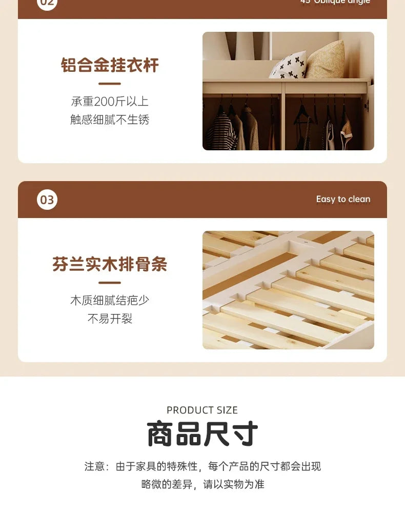 Multi-functional combination closet integrated bed