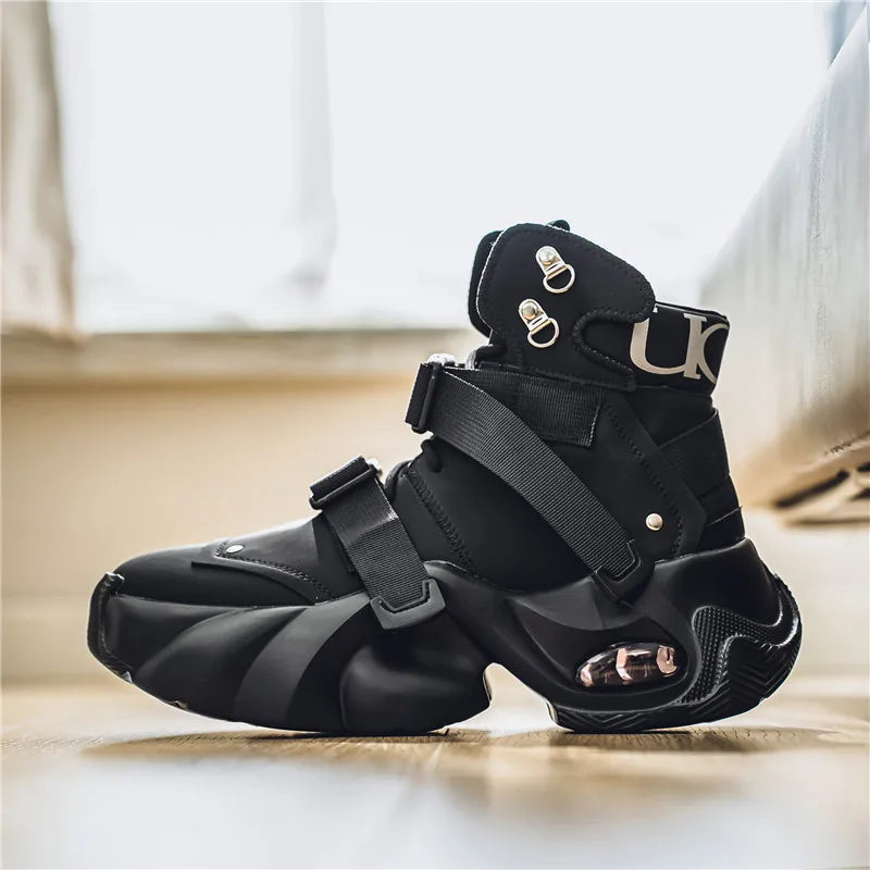 Men's Motorcycle Boots Autumn Winter Trendy All-match Leather Fashion Mans Shoes New High-tops Classic Simple Style Casual Boot