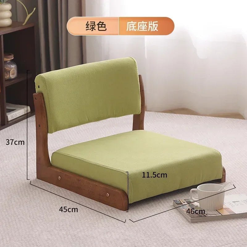 Japanese Tatami Chair Backrest Solid Wood Bed Legless Seat Bay Window Single Lazy Sofa Floor Chair Bedroom Sitting Furniture
