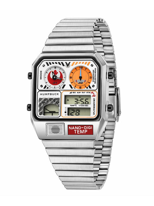 HUMPBUCK Digital Watches for Men Classic Themes Multifunctional Wristwatch with Temperature Stopwatch Dual Time and Calendar