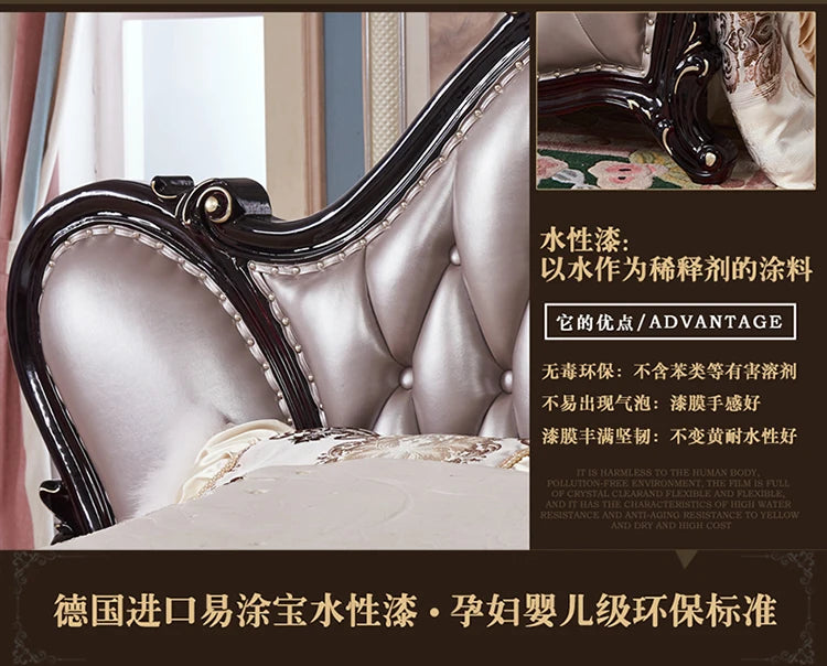 Adult European Bed Square Luxury High Quality Romantic Comfortable Bed Headboards Queen Frame Letto Matrimoniale Home Furniture