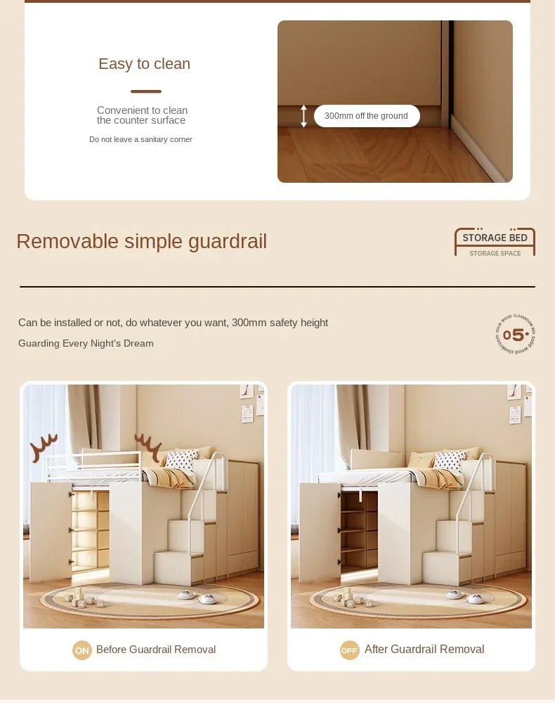 Multi-functional combination closet integrated bed