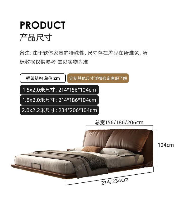 Soft Leather Luxury Double Bed Modern Adults Design Queen Loft Double Bed Bases Frames Camas De Dormitorio Bedroom Furniture
