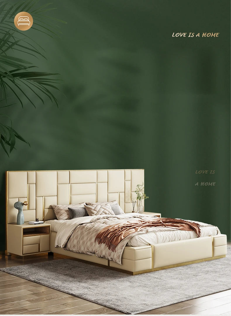 As a Bed King Size Luxury Bedroom Furniture Set Wooden Headboard And Nightstands Lit Deux Place With Double Bed Side Table