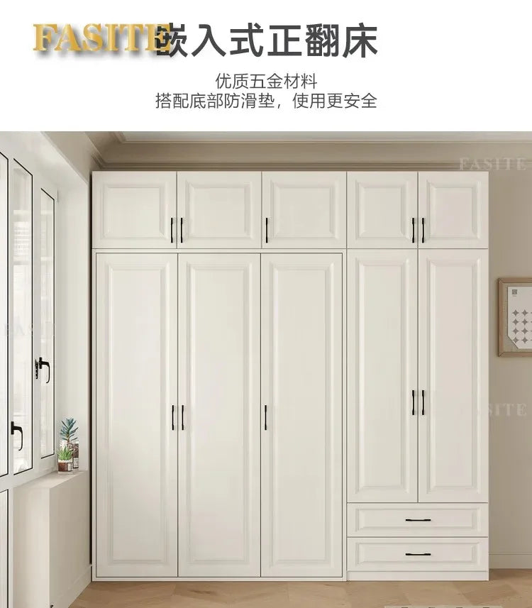 Invisible bed wall, bed, wardrobe, integrated 1.35-meter multifunctional foldable Murphy bed, flip bed under the bed