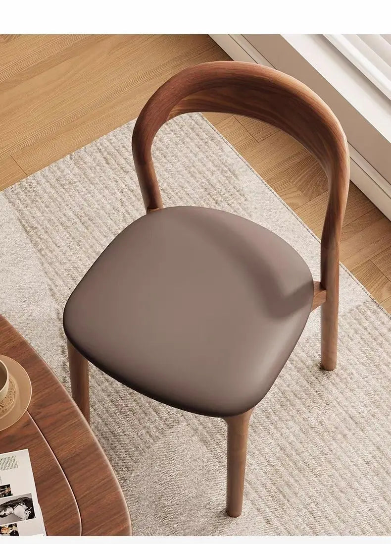 Italian Minimalist Solid Wood Dining Chair, Home Antique Style Backrest Chair, High-end Designer, Hotel Dining Study Chair
