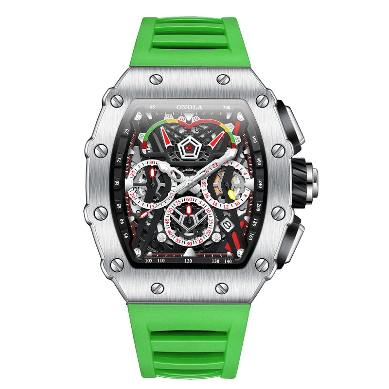 New Luxury Men Watch  ONOLA Fashion Fully Automatic Mechanical Watches Man Unique Design Waterproof Tape Watch Wristwatch