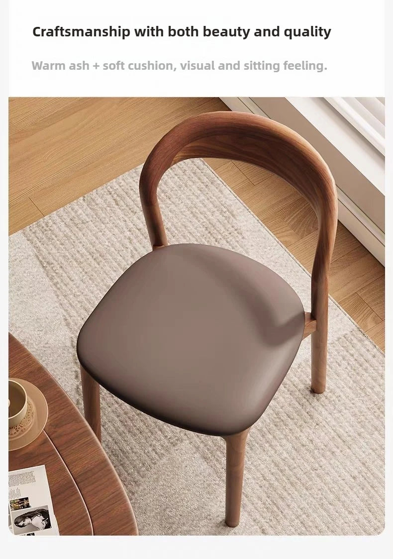 Italian Minimalist Solid Wood Dining Chair, Home Antique Style Backrest Chair, High-end Designer, Hotel Dining Study Chair