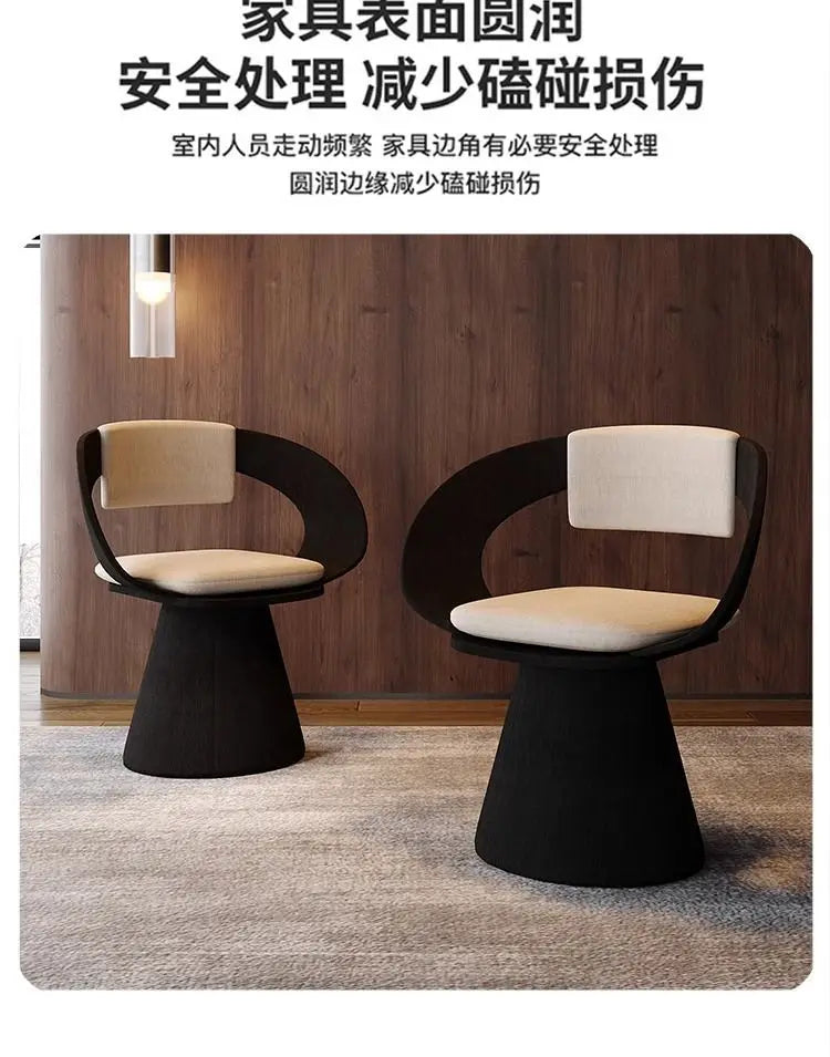Italian Style Luxury Swivel Armchair with Swivel Base Premium Simple Leisure Seat Design Hotel Dining Chair and Dressing Stool