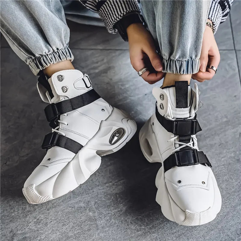 Men's Motorcycle Boots Autumn Winter Trendy All-match Leather Fashion Mans Shoes New High-tops Classic Simple Style Casual Boot
