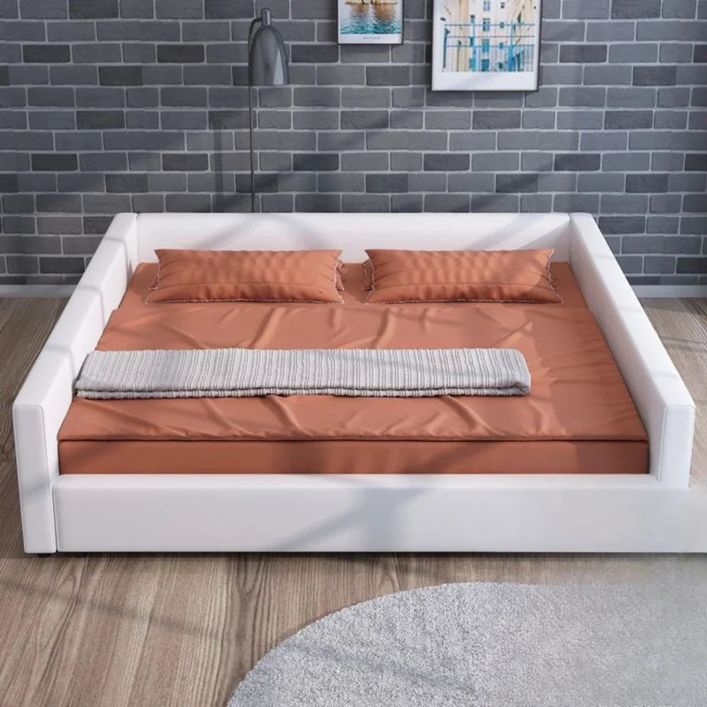 Fancy European Bed Frames Fence Modern Kids Lounge Bed King Sized Upholstery Luxury Muebles Para Dormitorio Home Decoration