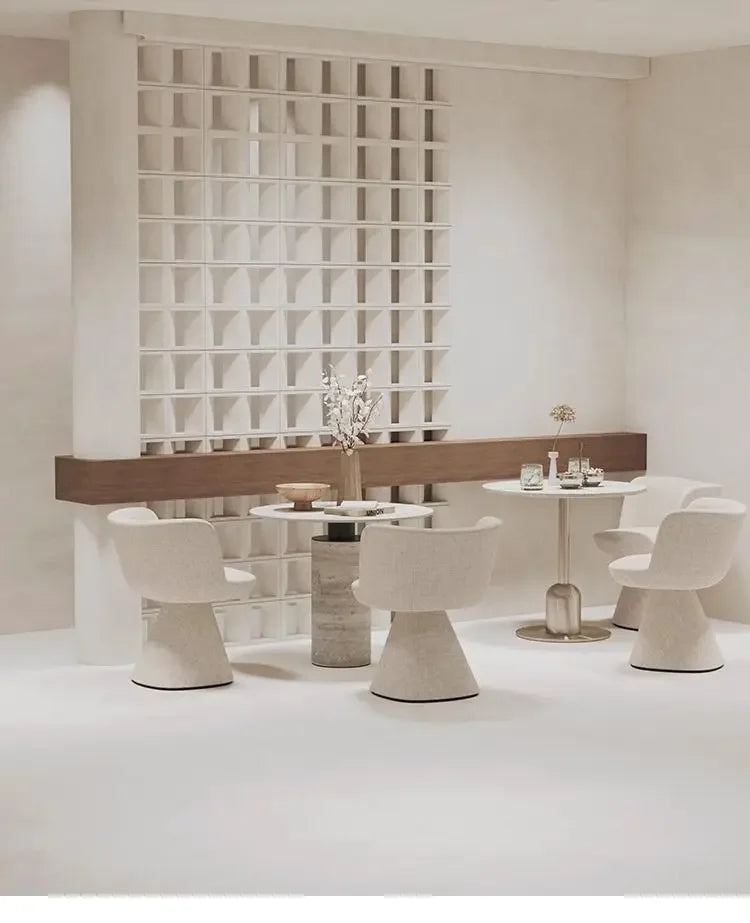 Italian Simple Dining Chair Rotable Vanity Chair Cream Style Home Bedroom Nordic Makeup Stool Hotel Reception Chair Furniture