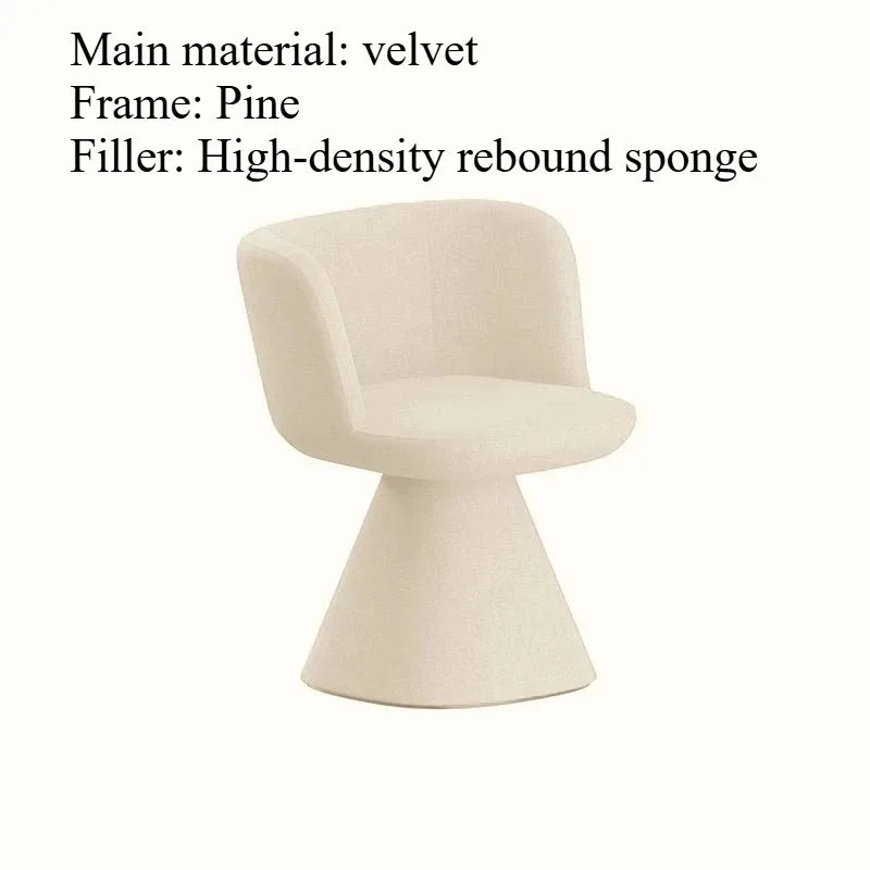 Italian Simple Dining Chair Rotable Vanity Chair Cream Style Home Bedroom Nordic Makeup Stool Hotel Reception Chair Furniture