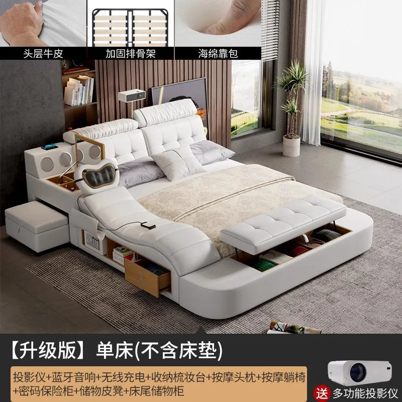 Unique Double Bed Aesthetic Elastic Adjustable King Size Beds Bedroom Tatami Camas De Casal De Luxo Furniture Decoration