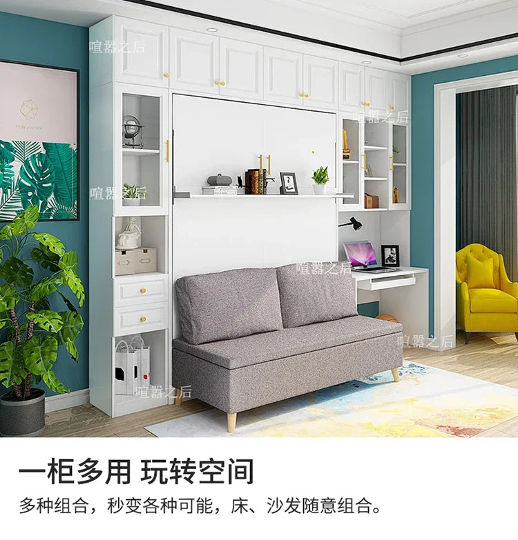 Modern Minimalist Multifunctional Invisible Bed with Sofa Folding Bed Cabinet Integrated Wall Invisible Bed