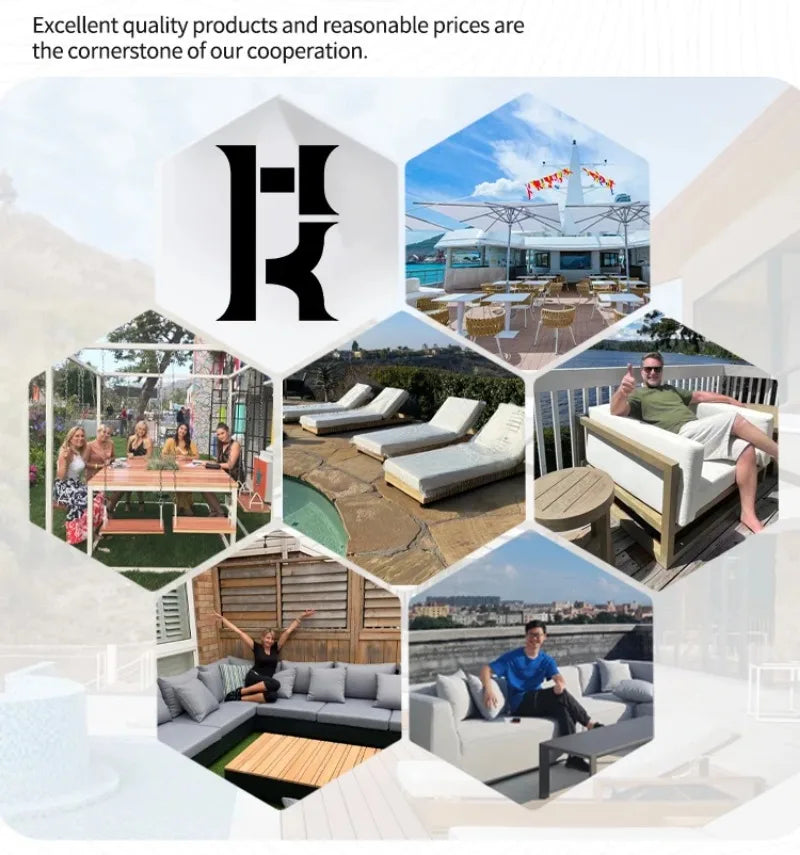 Modern Dark Grey Couch L Shaped Patio Sofa Hotel Outdoor Furniture Sets Modular Metal Garden Aluminium Sofa