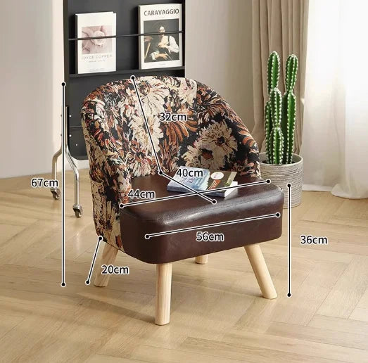 Small Leisure Single Sofa Chair Living Room and Bedroom Seat Balcony Reception Chair Hotel Lounge Chair Cozy Guest Seating