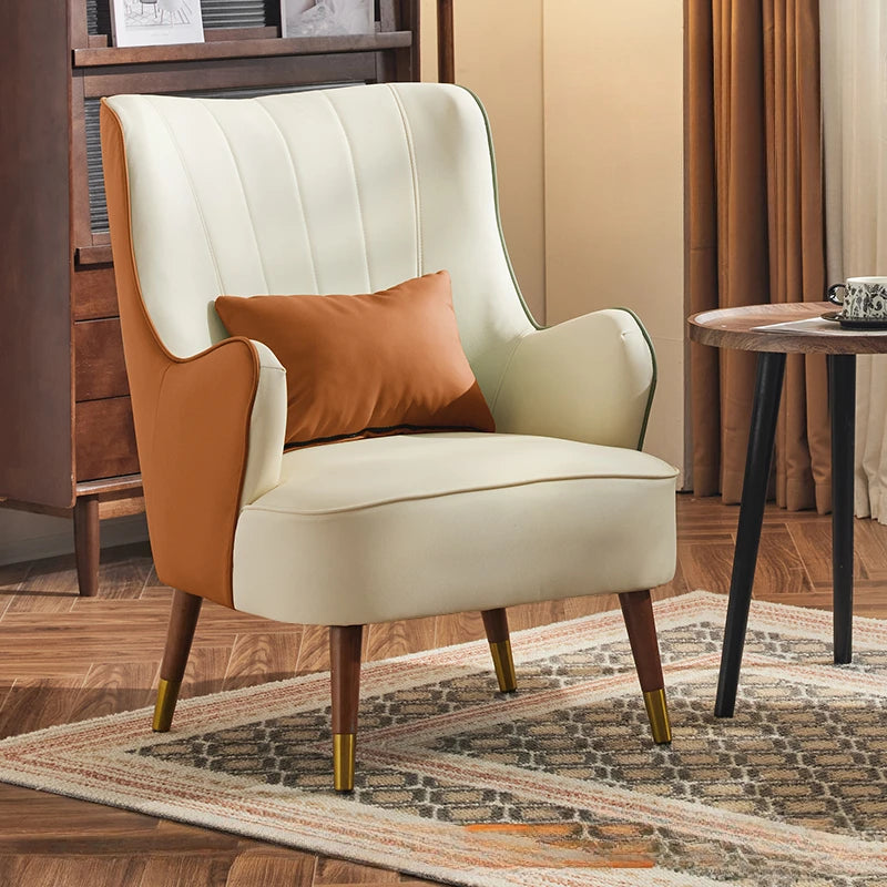 Elastic Ottoman Armrest Chair Leather Green Beaty Meditation Lazy Chair Balcony Relax Cadeiras De Sala De Estar Furniture