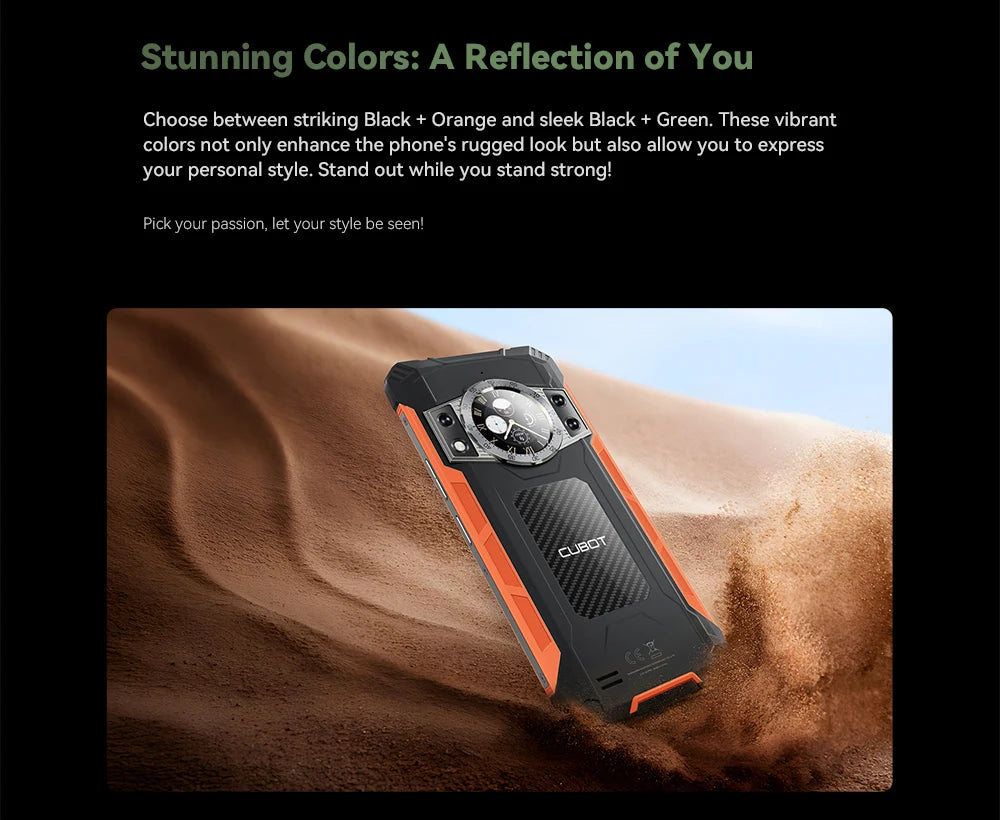 Cubot KingKong ACE 2 Ultra-thin Rugged Smartphone Android 14 16GB RAM(6GB+10GB),+128GB ROM 6.56" 90Hz Screen NFC Cell Phone