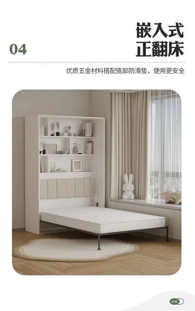 European Murphy Bed With Closet Organizer Drawers Full Size Bed Space-Saving Sleeping Salon Letto Matrimoniale Unique Furniture